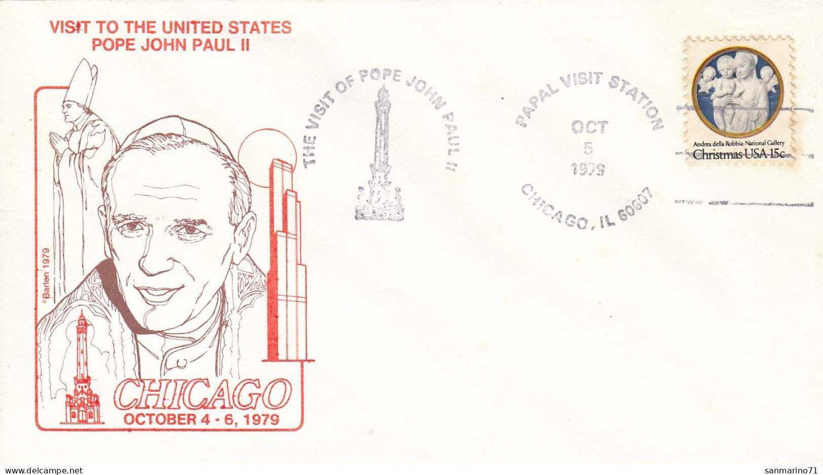 UNITED STATES Cover 28,popes - Päpste