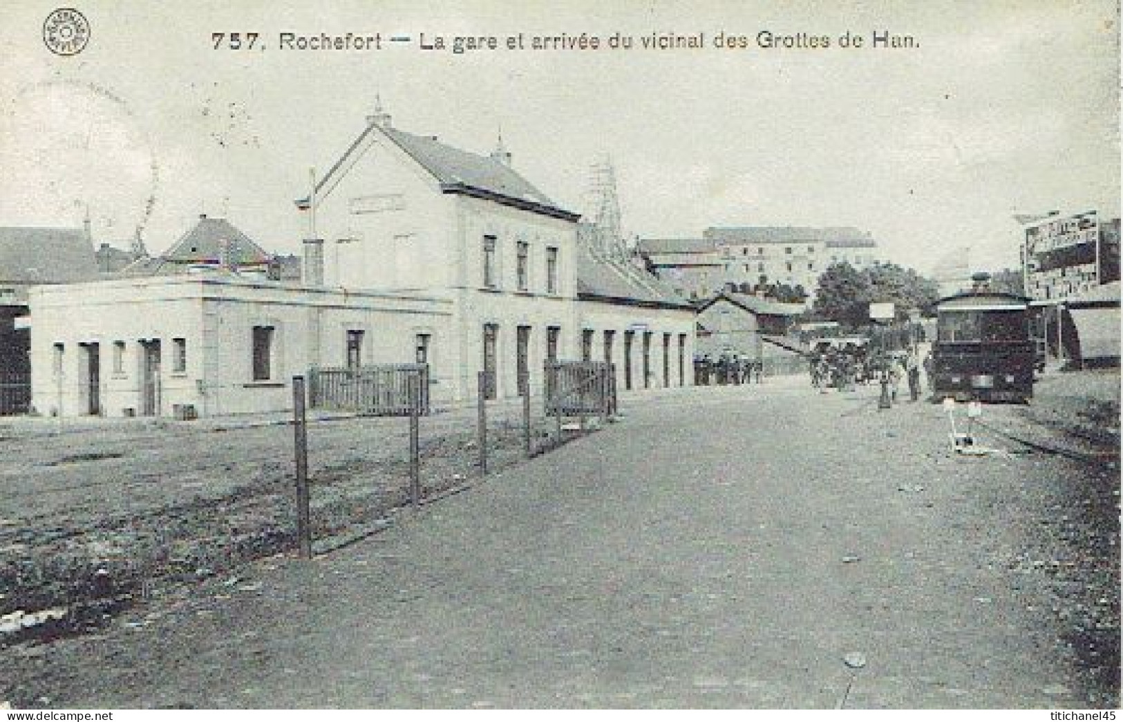 ROCHEFORT - Arrivée En Gare Du Vicinal ROCHEFORT-WELLIN - TRAM VAPEUR - STOOMTRAM - Edt. G. HERMANS ANVERS - 1913 - Rochefort