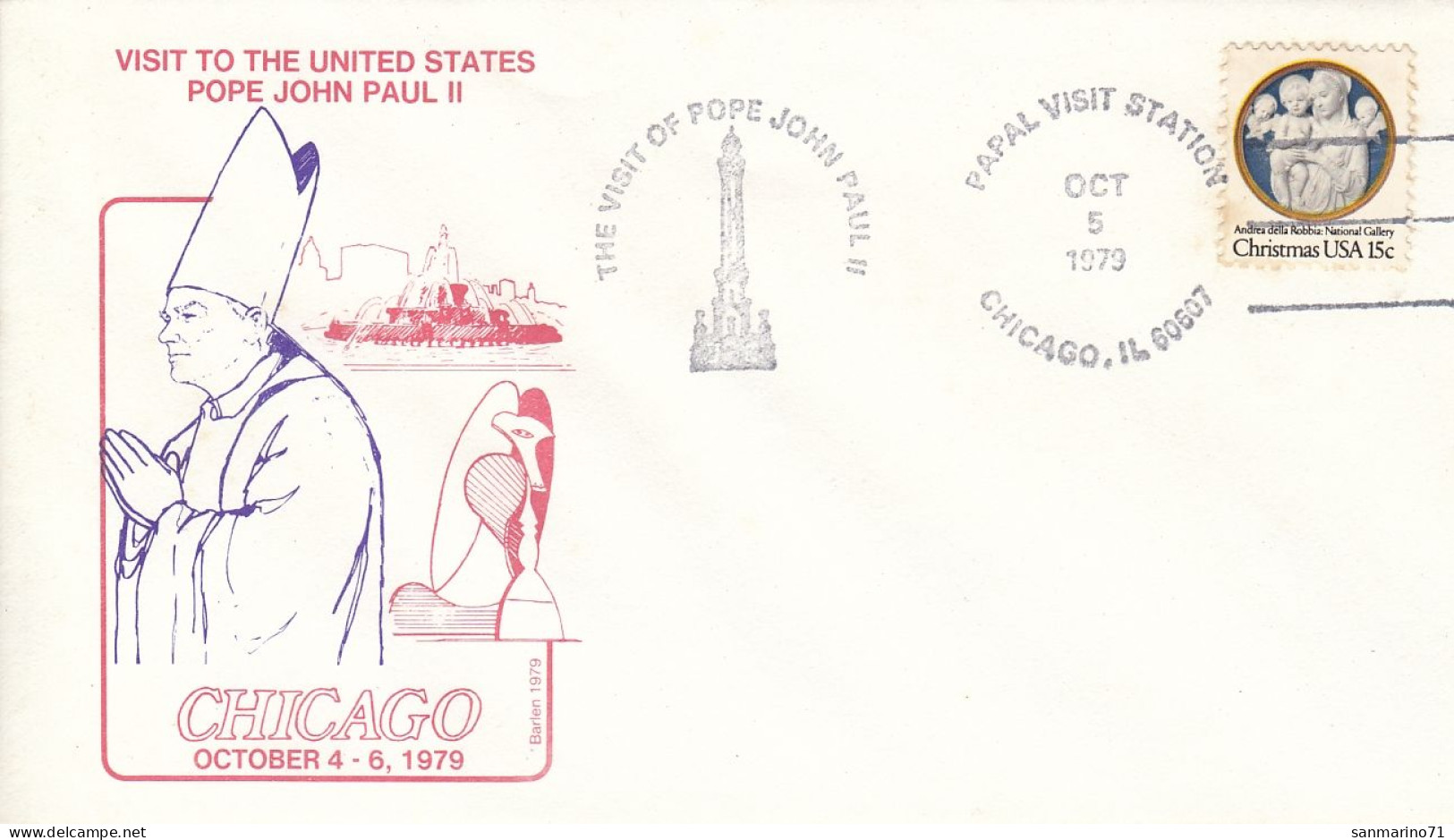 UNITED STATES Cover 29,popes - Päpste