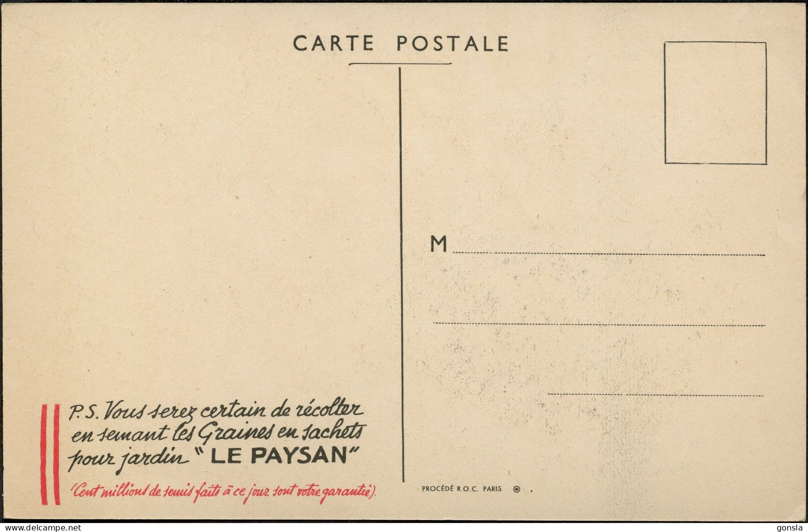 REINE DE PARIS 1937 "Les Graines "LE PAYSAN" - Publicité
