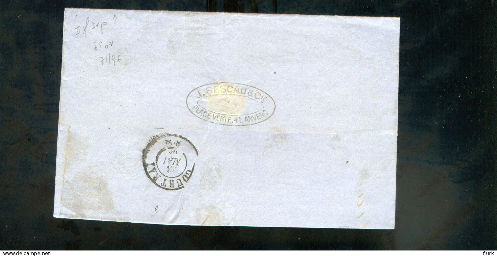 België OCB18 Gestempeld Op Brief Anvers-Courtrai 1868 Perfect (2 Scans) - 1865-1866 Perfil Izquierdo