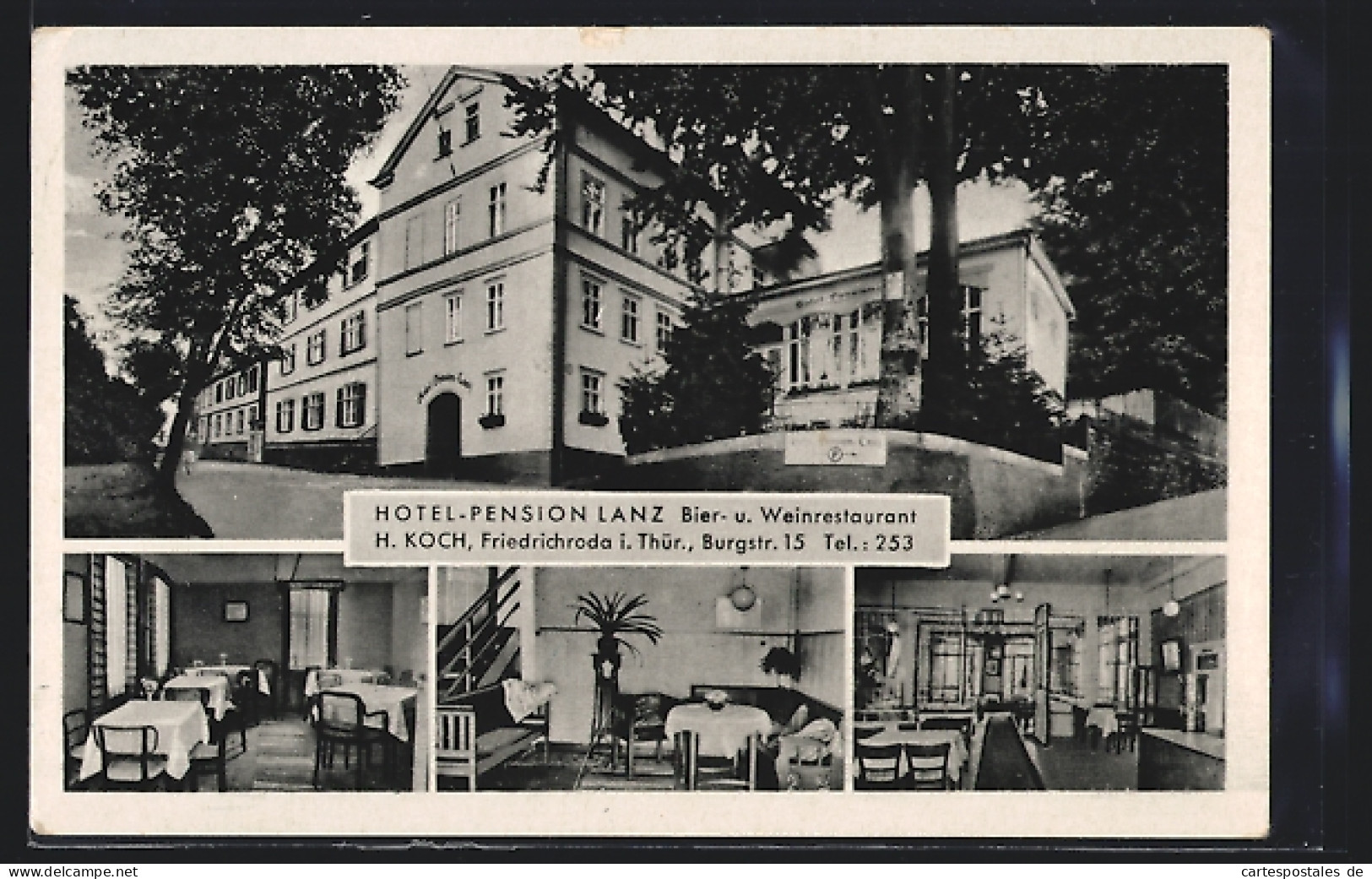 AK Friedrichroda, Hotel-Pension Lanz, Inh. H. Koch, Burgstr. 15  - Friedrichroda