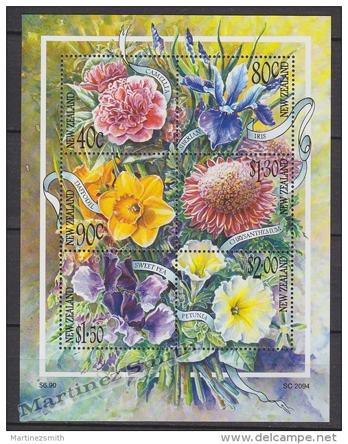 New Zealand - Nouvelle Zelande 2001 Yvert BF 146 Garden Flowers - Miniature Sheet - MNH - Nuevos