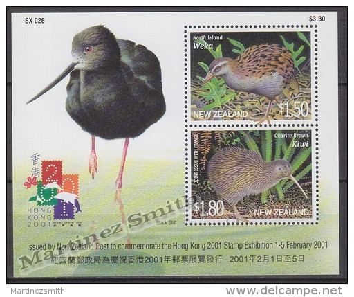 New Zealand - Nouvelle Zelande 2001 Yvert BF 145 Hong Kong 2001 Birds - Kiwi - Miniature Sheet - MNH - Neufs