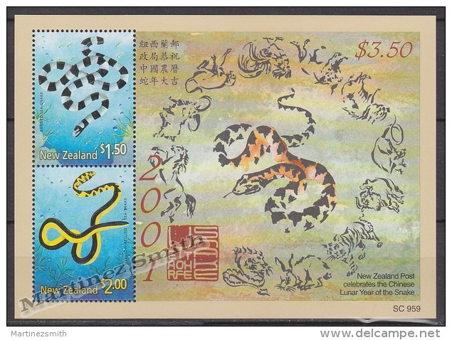 New Zealand - Nouvelle Zelande 2001 Yvert BF 144 - Lunar Year Of The Snake - Miniature Sheet - MNH - Unused Stamps