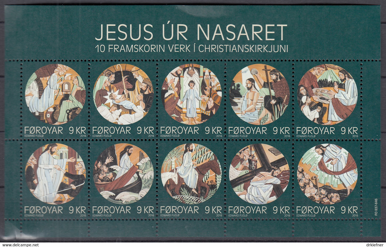 FÄRÖER  868-877, Kleinbogen, Postfrisch **, Jesus Von Nazareth, 2016 - Färöer Inseln