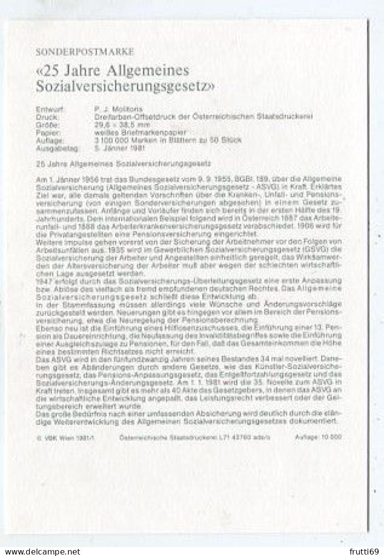 MC 213272 AUSTRIA -25 Jahre ASVG - Maximum Cards