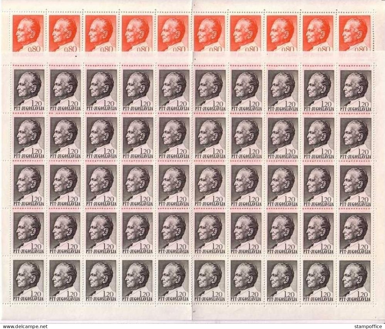 JUGOSLAWIEN MI-NR. 1474-1475 POSTFRISCH(MINT) BOGENSATZ JOSIP BROZ TITO 1972 - Unused Stamps