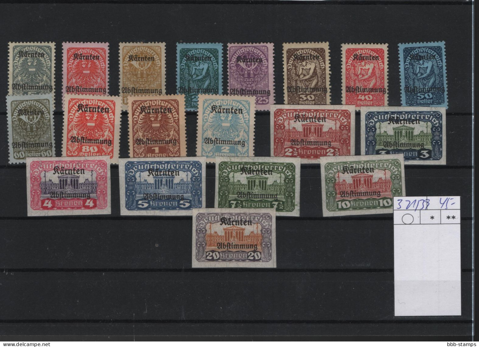 Österreich Michel Kat.Nt.  Postfr/** 321/339 - Unused Stamps