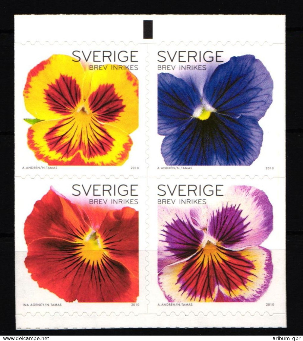 Schweden 2759-2762 Postfrisch Viererblock Blumen Gartenstiefmütterchen #IK571 - Other & Unclassified