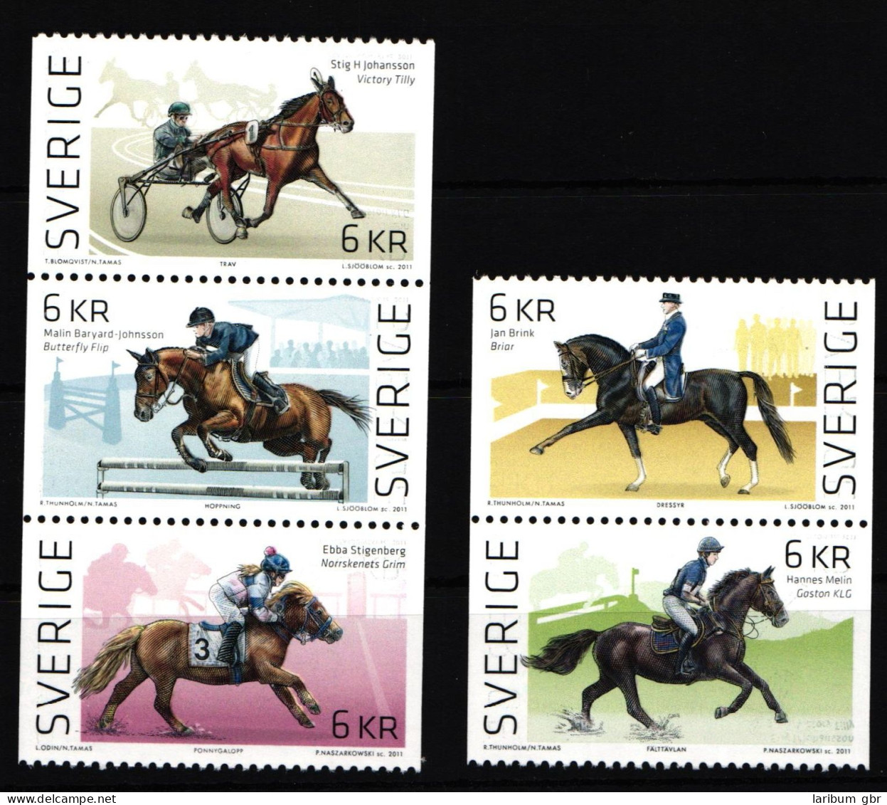 Schweden 2832C–2836C Postfrisch Reitsport #IK621 - Other & Unclassified