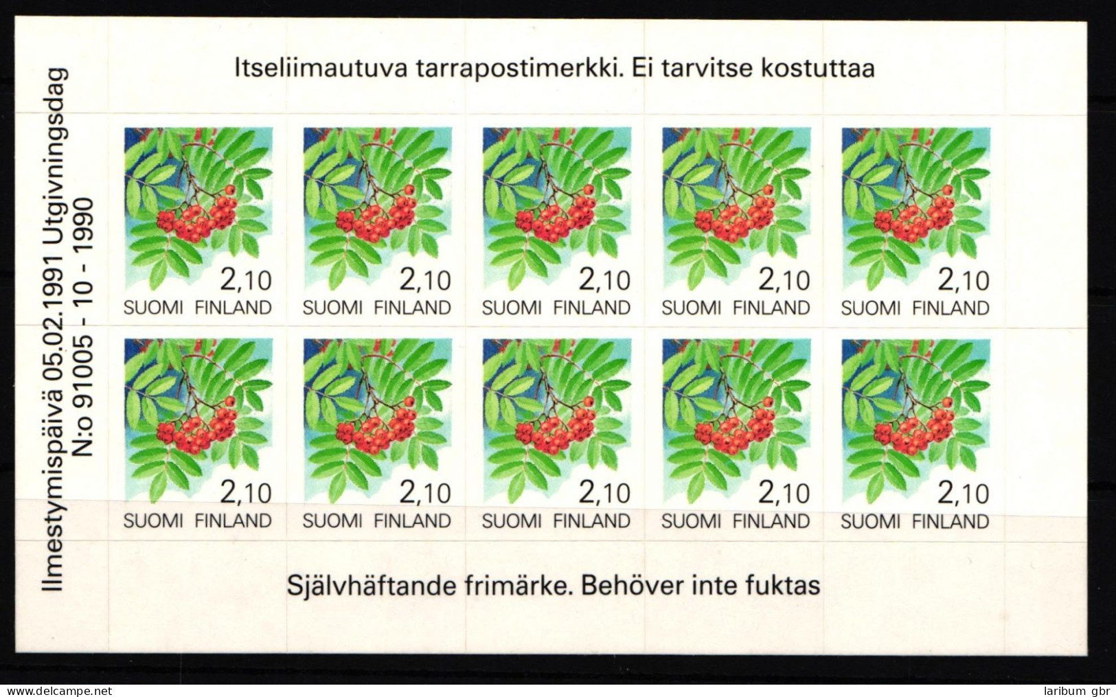 Finnland 1129 Postfrisch Folienblatt Pflanzen Eberesche #IK994 - Altri & Non Classificati