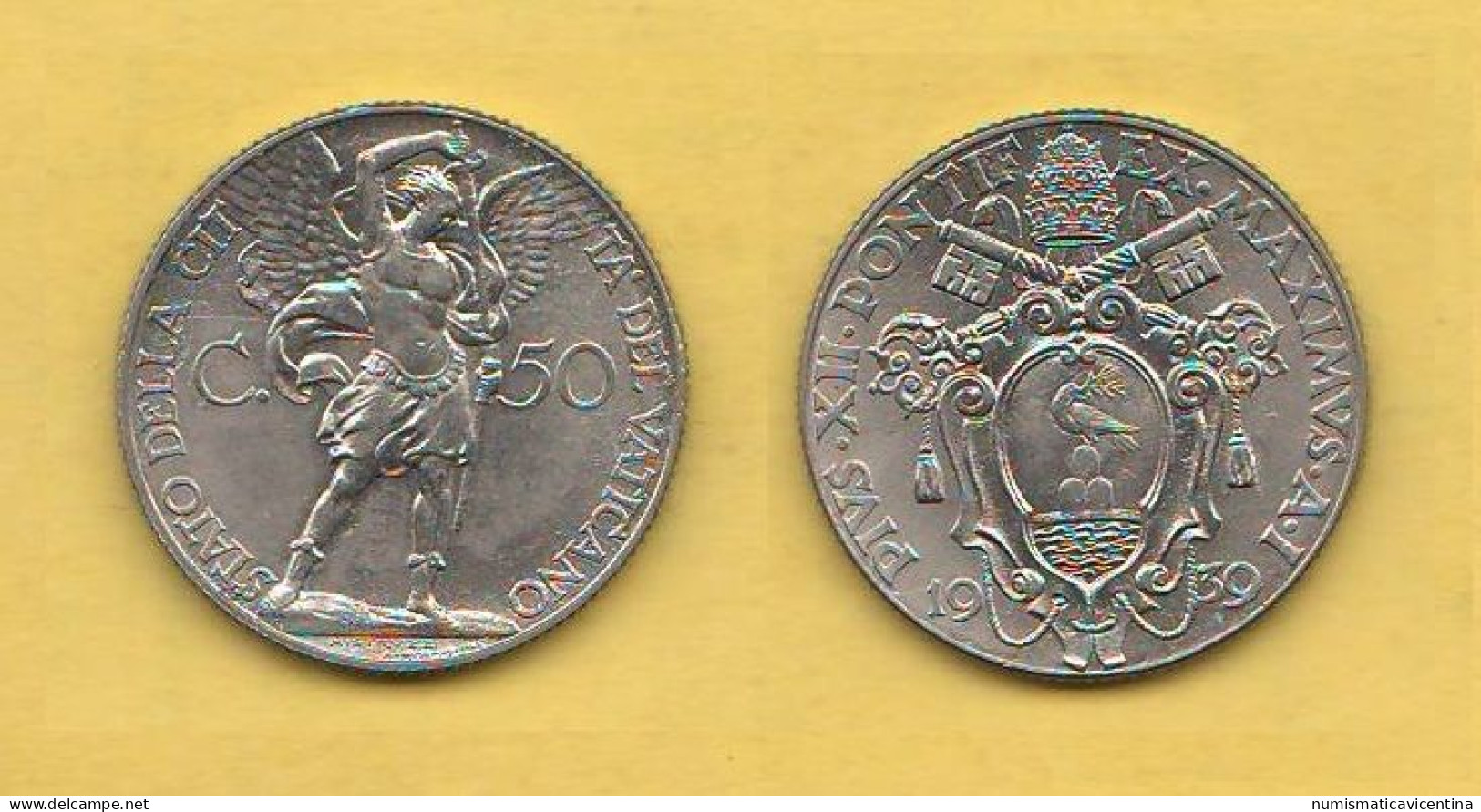 Vaticano 50 Centesimi 1939 Papa Paio XII° Vatican City 50 Cents Pius XII° Nickel Coin    C3 - Vatican