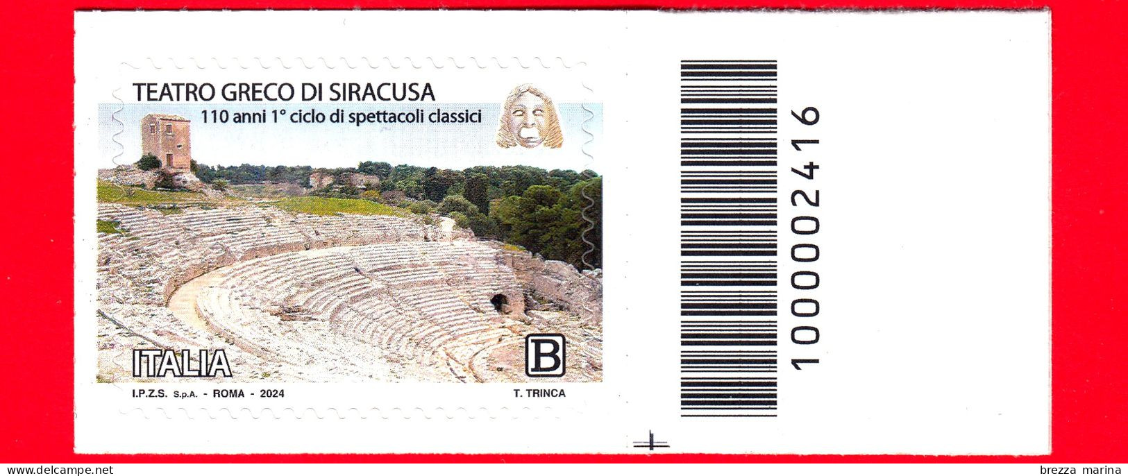 Nuovo - MNH - ITALIA - 2024 - Teatri Storici - Teatro Greco Di Siracusa, Nel 110° Primo Ciclo - B - Barre 2416 - Códigos De Barras