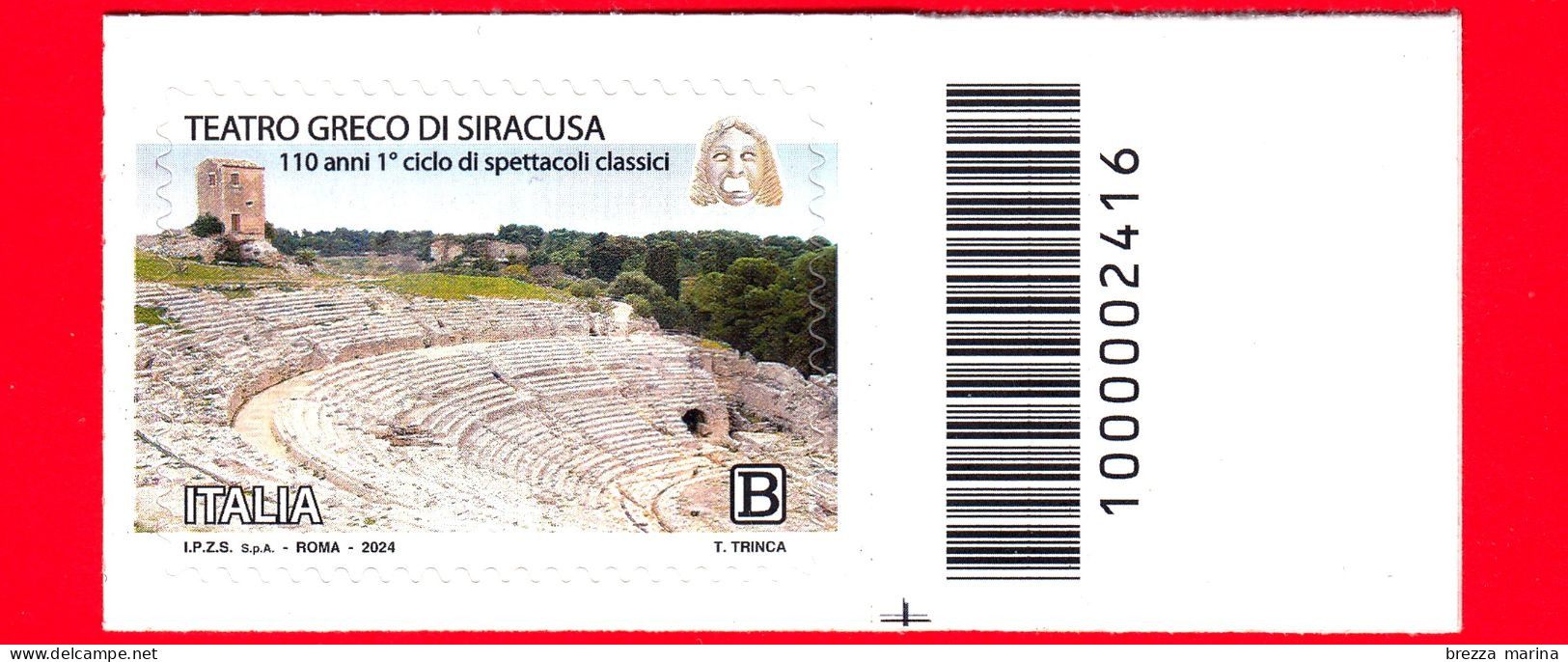 Nuovo - MNH - ITALIA - 2024 - Teatri Storici - Teatro Greco Di Siracusa, Nel 110° Primo Ciclo - B - Barre 2416 - Codici A Barre