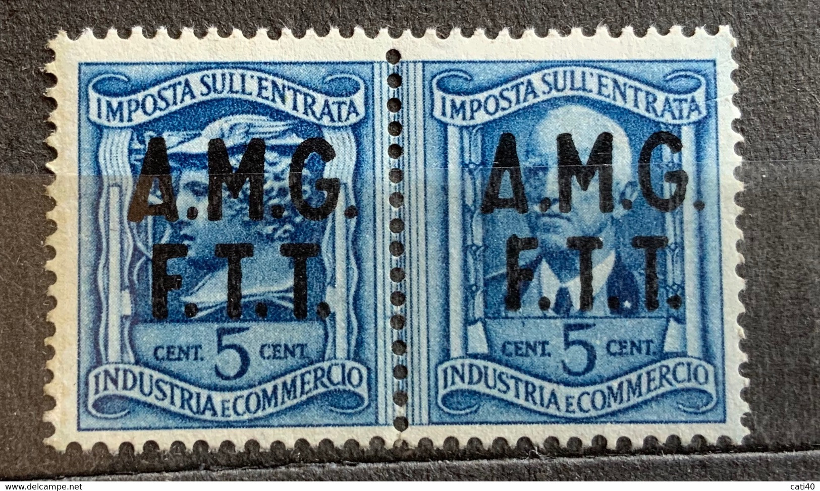 TRIESTE A - AMG FTT  -  IMPOSTA ENTRATA 5 Cent. PAIR - Steuermarken