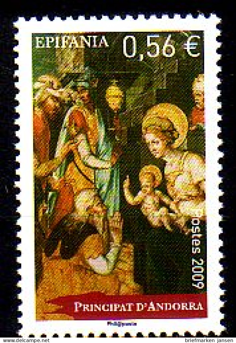 Andorra Franz Mi.Nr. 701 Weihnachten, Anbetung Der Hl. Drei Könige (0,56) - Sonstige & Ohne Zuordnung