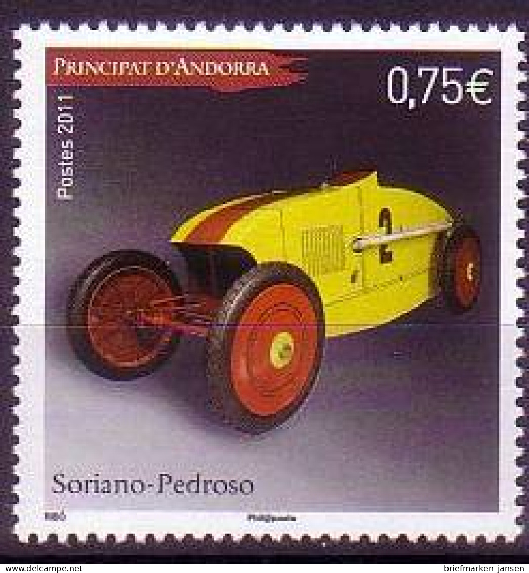 Andorra Franz Mi.Nr. 731 Automobile, Soriano-Pedroso (0,75) - Sonstige & Ohne Zuordnung