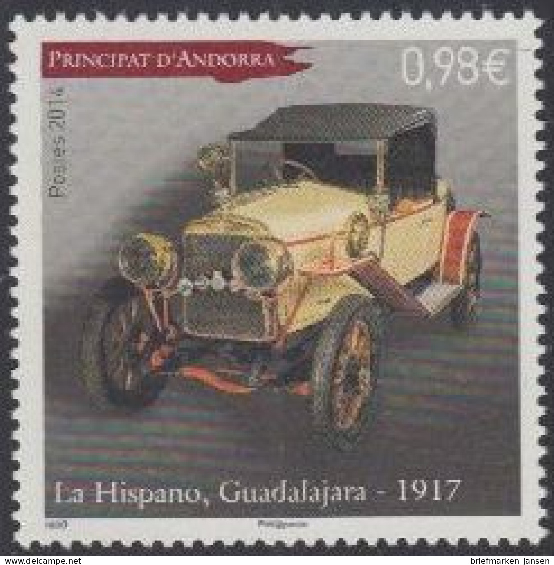 Andorra Franz Mi.Nr. 771 Oldtimer, La Hispano Guadalajara (0,98) - Andere & Zonder Classificatie