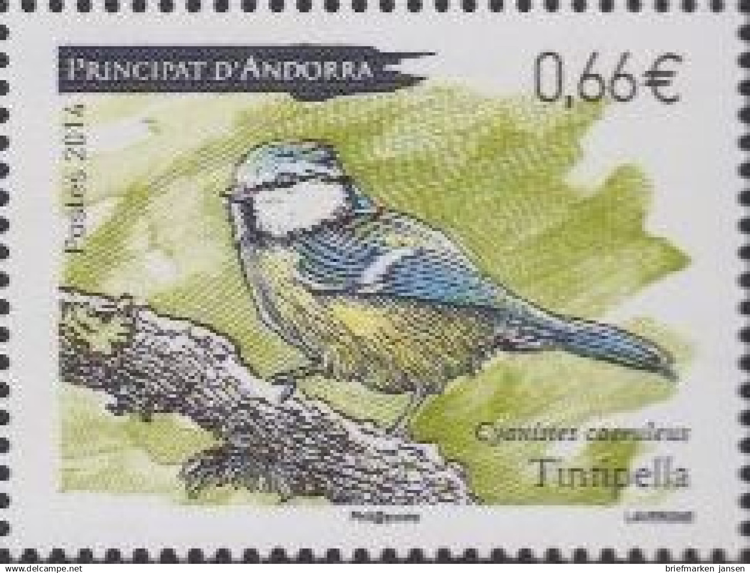 Andorra Franz Mi.Nr. 772 Vögel, Blaumeise (0,66) - Altri & Non Classificati