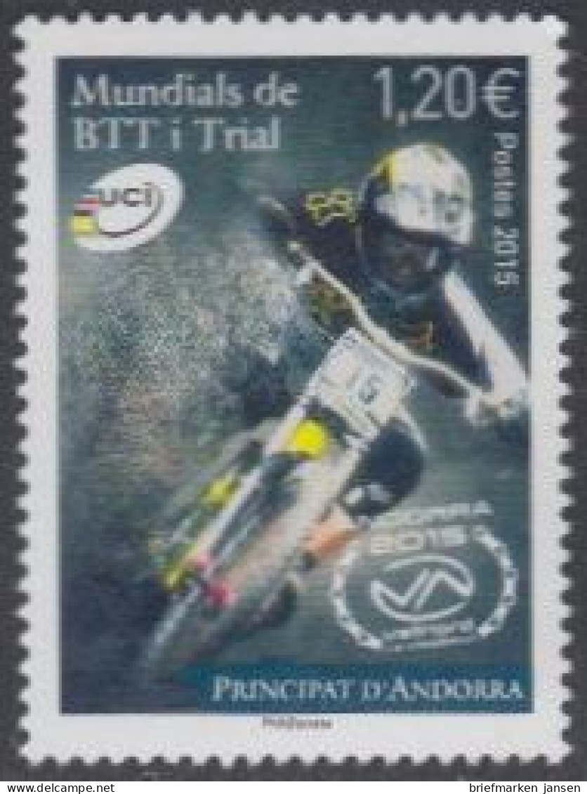 Andorra Franz MiNr. 793 Mountainbike- Und Trial-WM (1,20) - Autres & Non Classés