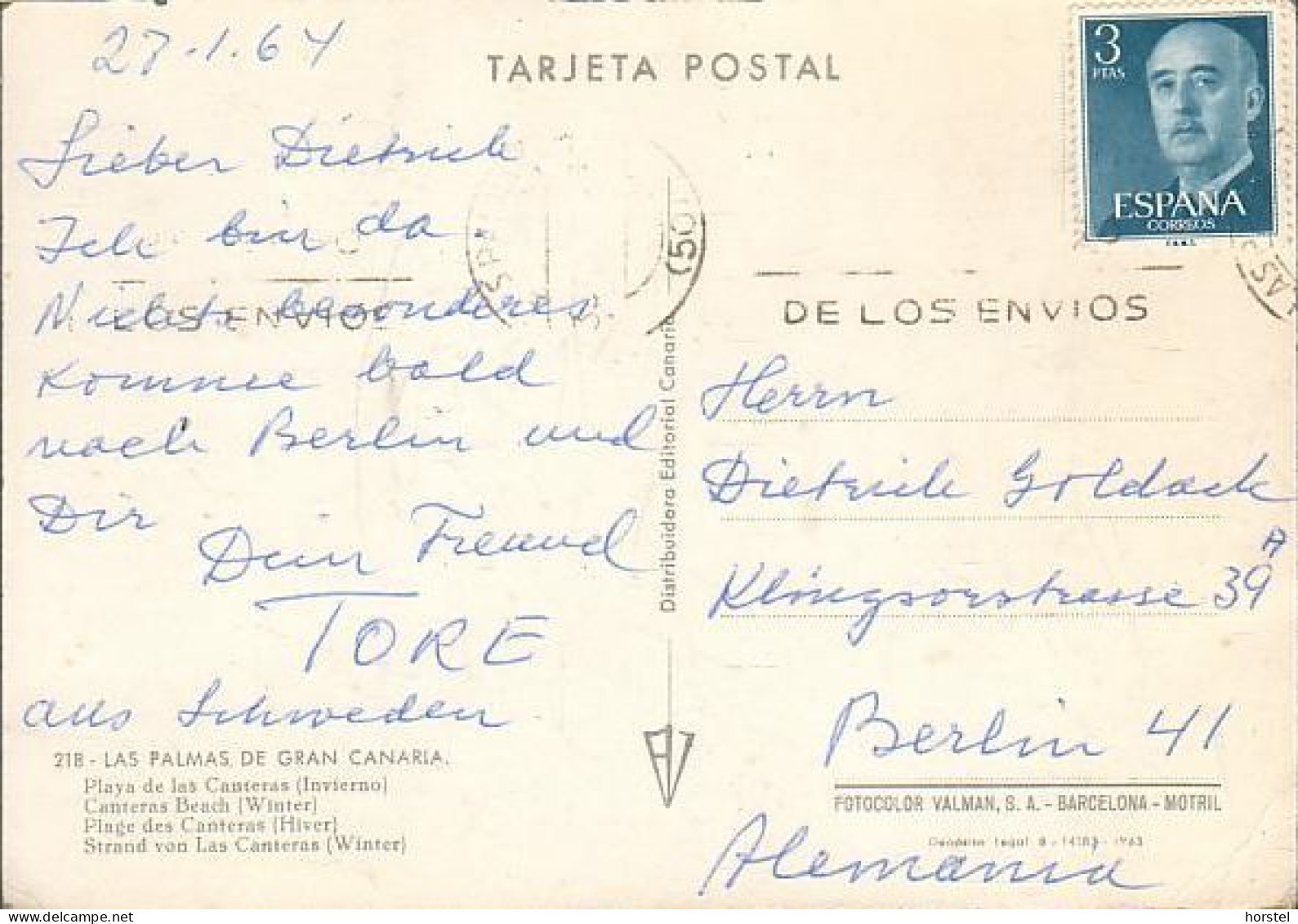 Spanien - Gran Canaria - Las Palmas - Canteras Beach - Hotels - Nice Stamp - Gran Canaria