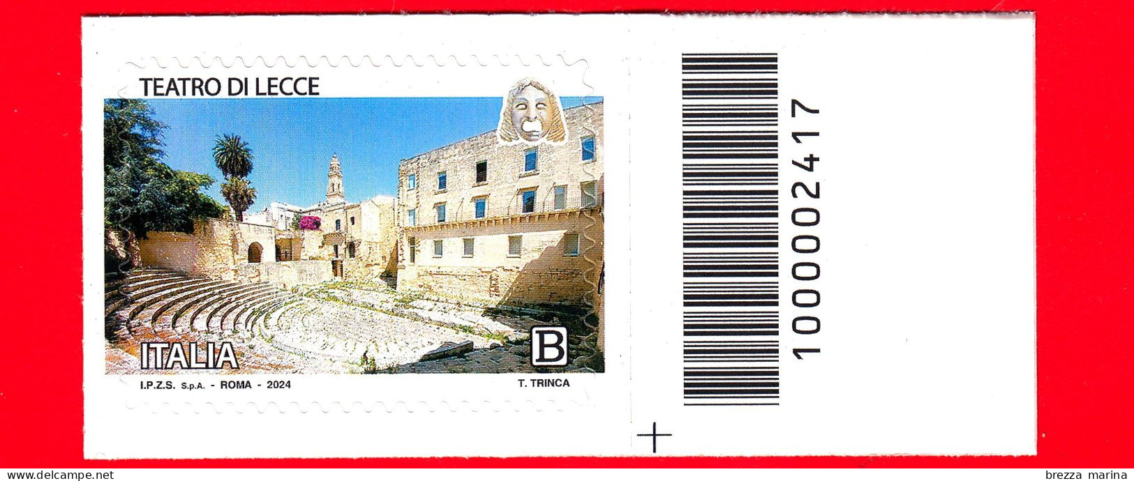 Nuovo - MNH - ITALIA - 2024 - Teatri Storici - Teatro Romano Di Lecce - B - Barre 2417 - Codici A Barre