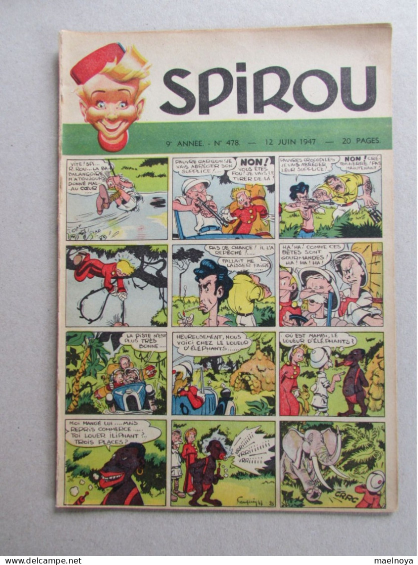 LOT JOURNAL DE SPIROU 16 N°s DU 473 AU 488 DE 1947 AVEC TARZAN EN DOUBLE PAGES CENTRALES