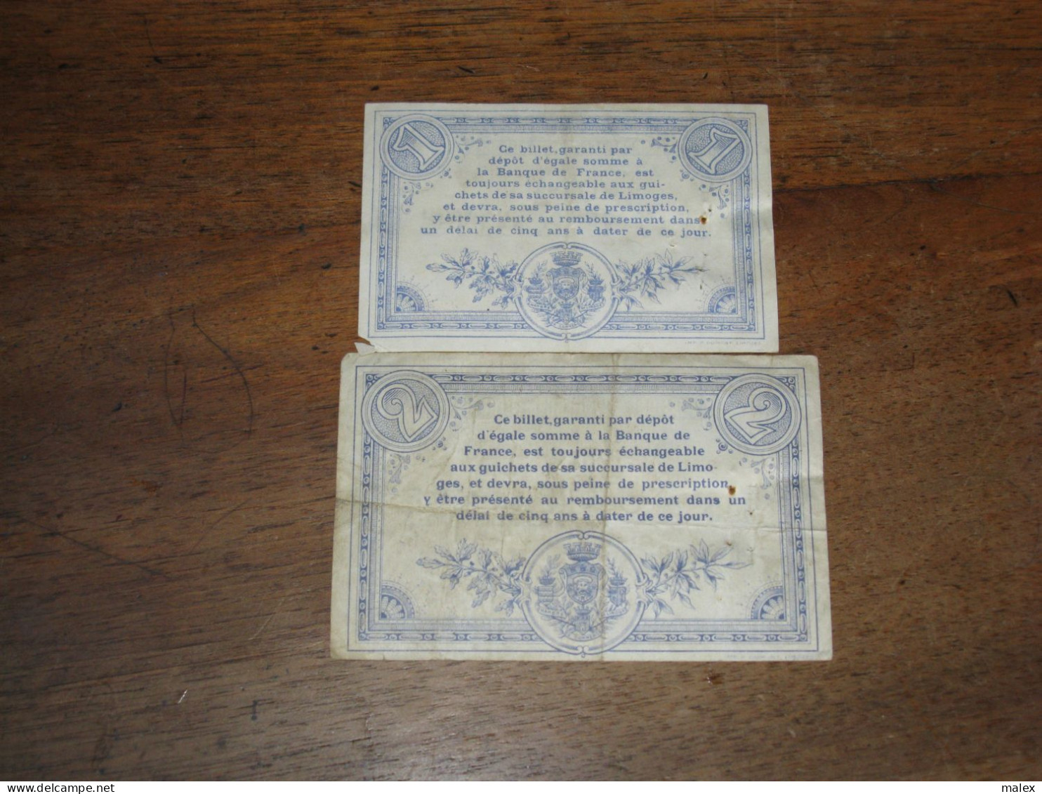 Billets UN FRANC & DEUX FRANCS / Chambre De Commerce De LIMOGES - Chamber Of Commerce