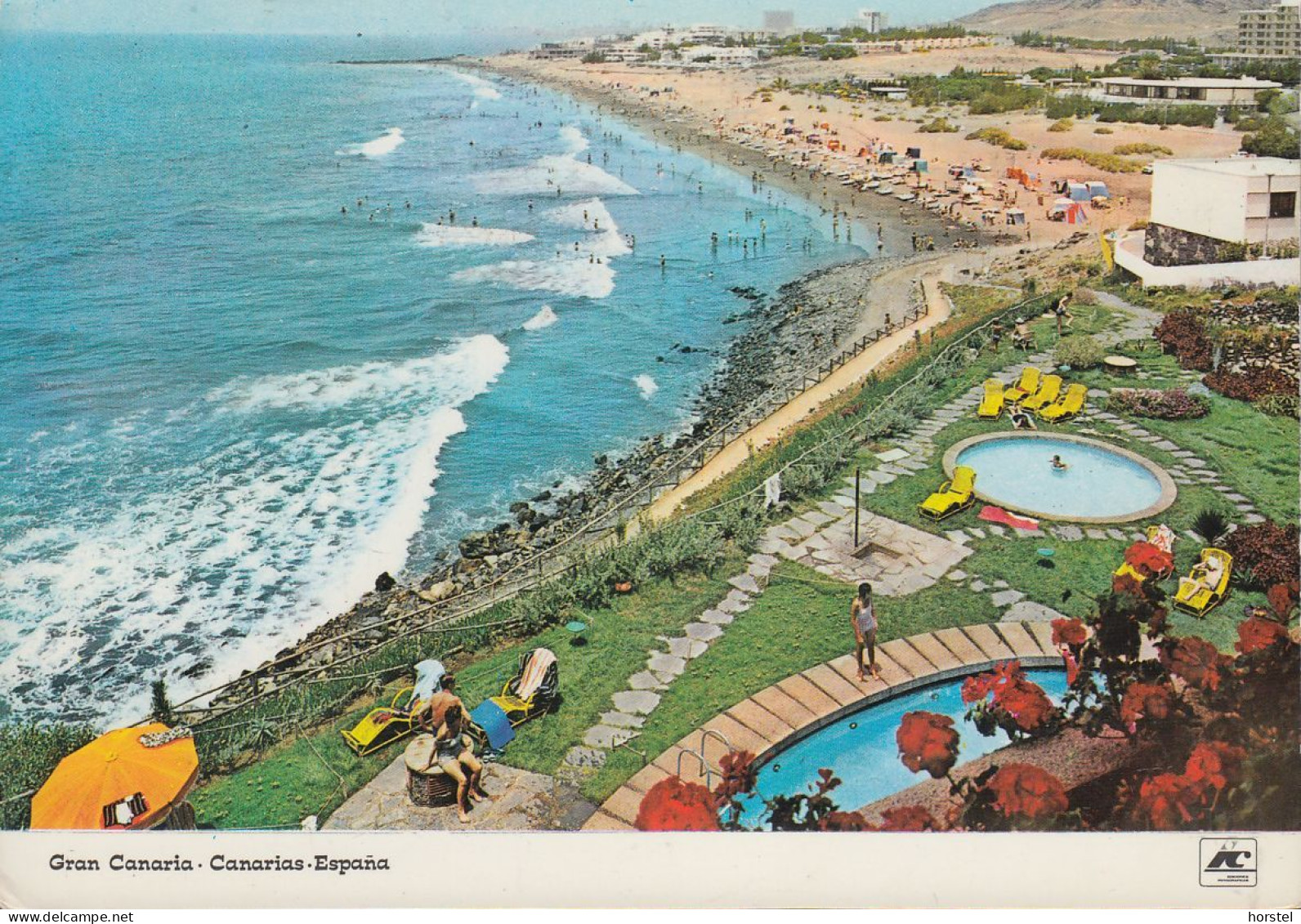 Spanien - Gran Canaria - Beach - Hotel - Swimmingpool - 2x Nice Stamps - Gran Canaria