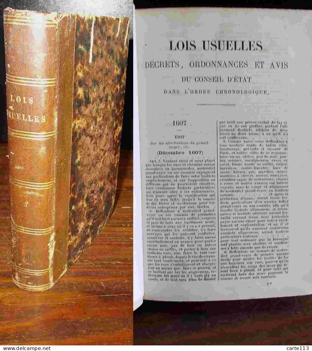 RIVIERE Hippolyte - LOIS USUELLES, DECRETS, ORDONNANCES ET AVIS DU CONSEIL D'ETAT DANS L' - 1801-1900