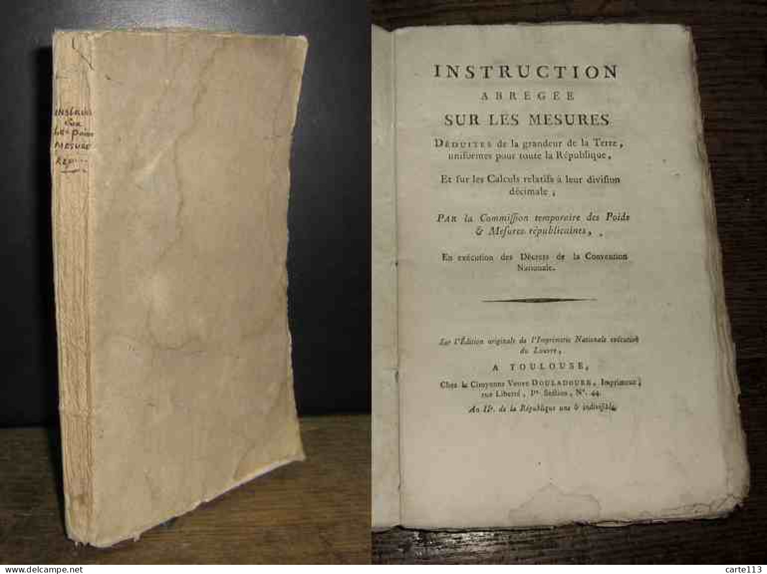 COLLECTIF - INSTRUCTION ABREGEE SUR LES MESURES DEDUITES DE LA GRANDEUR DE LA TER - 1701-1800