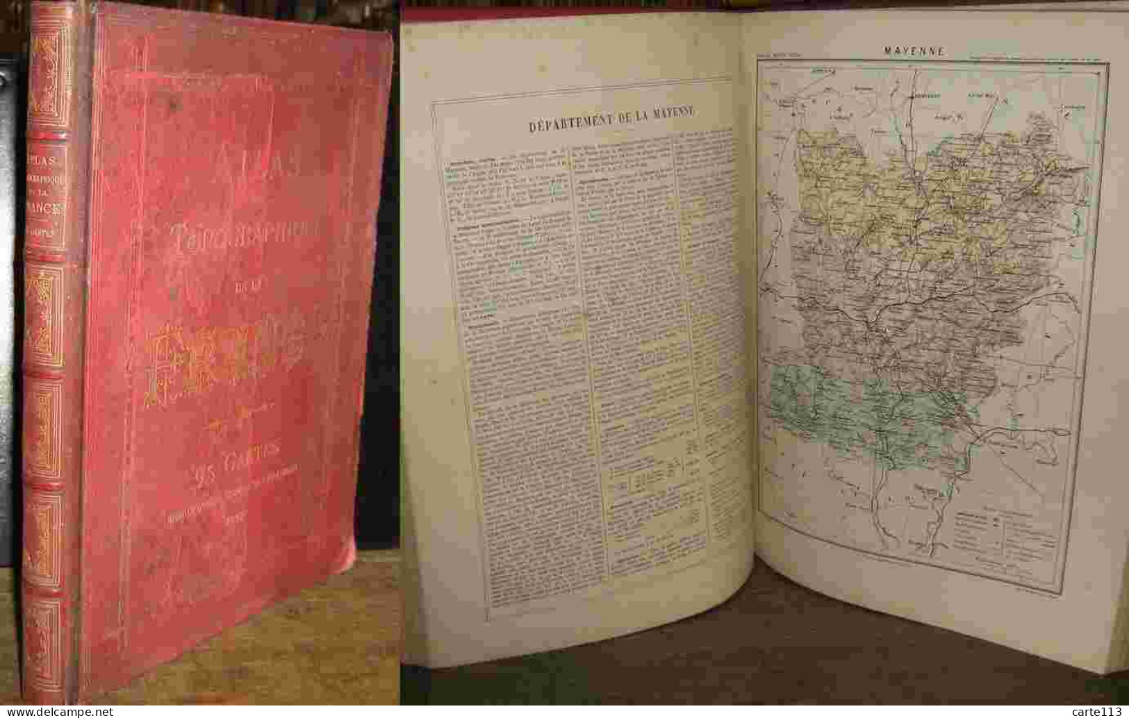 JOANNE Adolphe - ATLAS TOPOGRAPHIQUE DE LA FRANCE - 95 CARTES REDUITES D'APRES LES CAR - 1801-1900