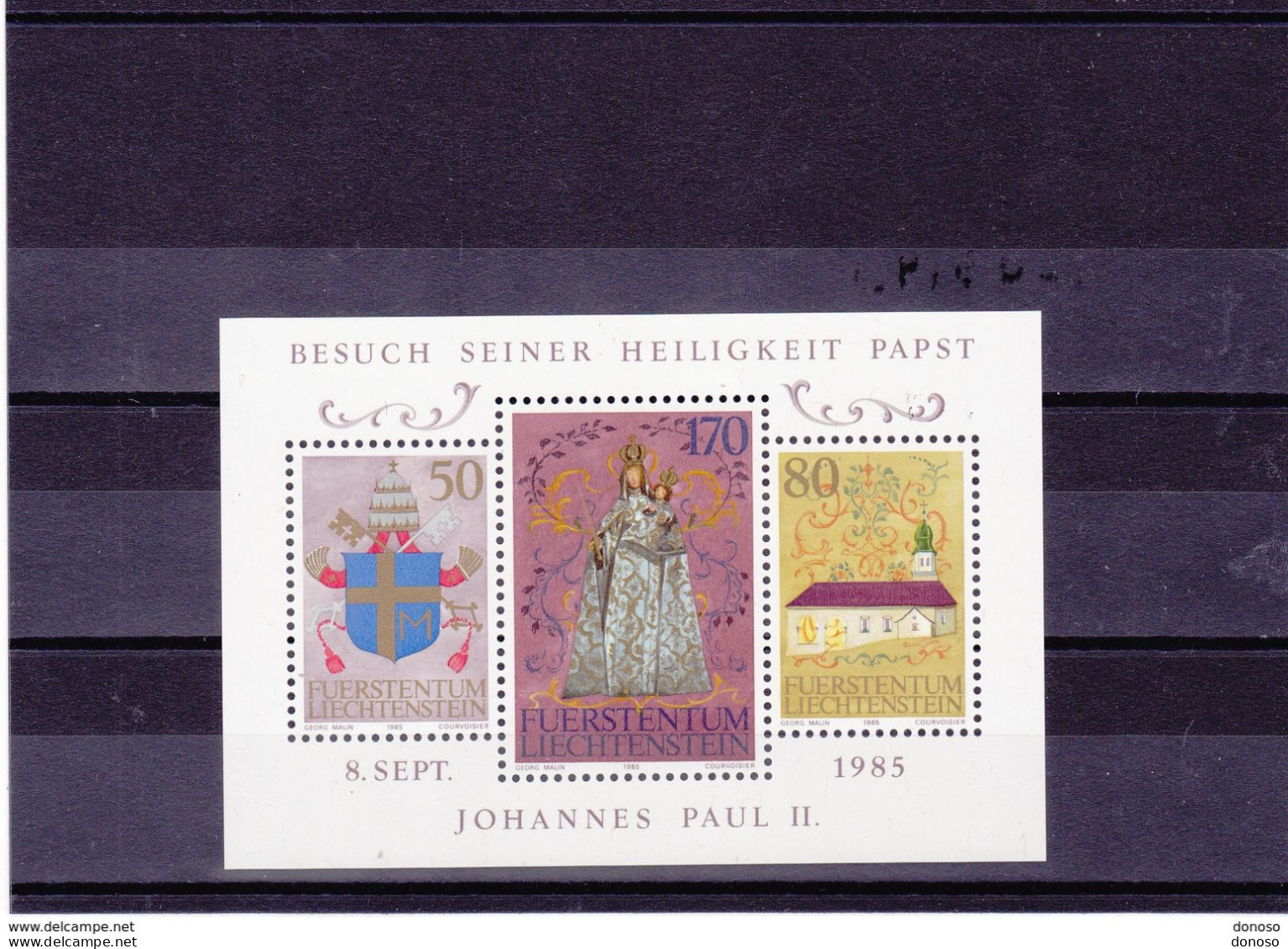 LIECHTENSTEIN 1985 JEAN-PAUL II Yvert BF 15, Michel Block 12 NEUF** MNH Cote Yv 5,50 Euros - Unused Stamps