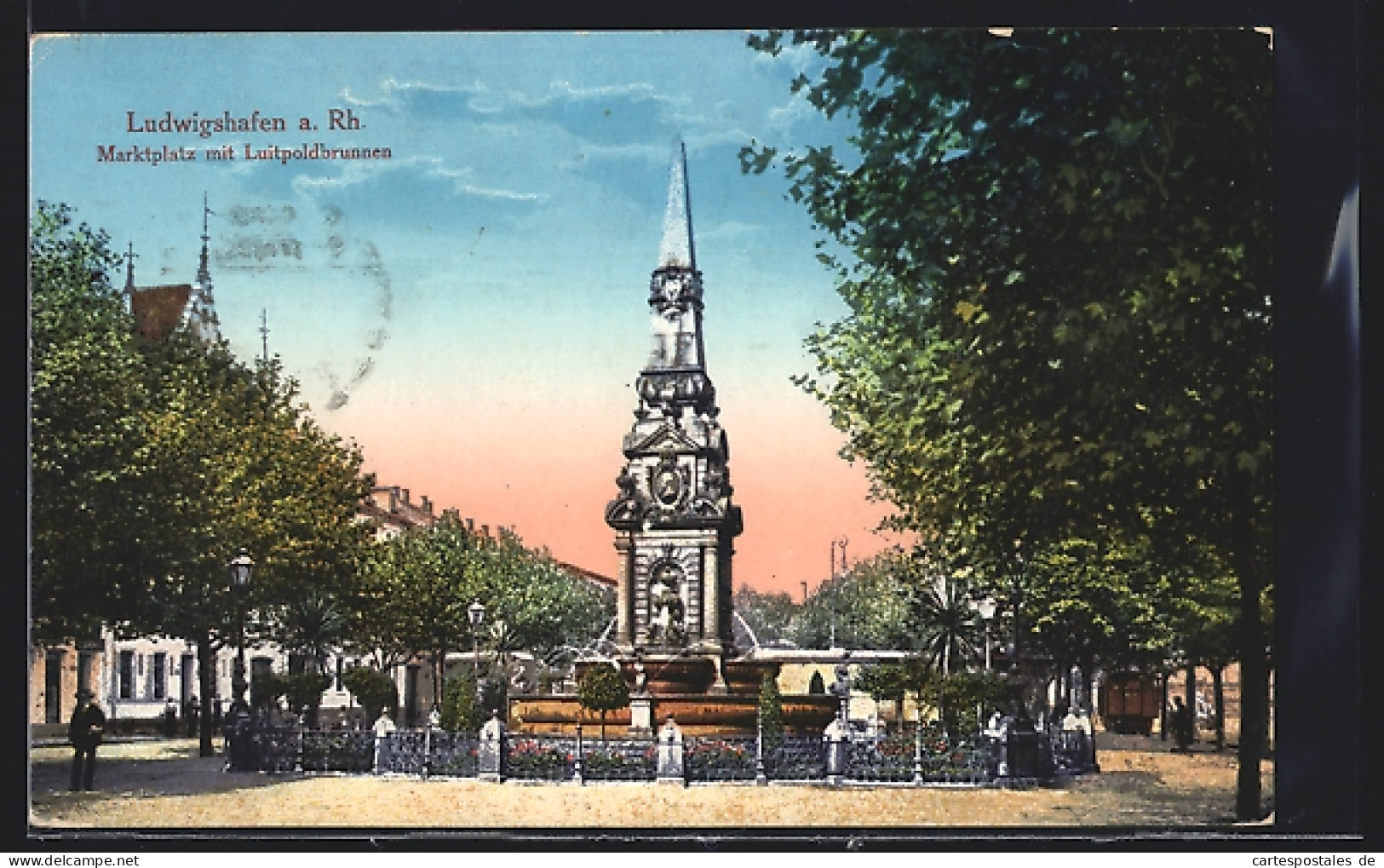 AK Ludwigshafen /Rh., Marktplatz Mit Luitpoldbrunnen  - Ludwigshafen