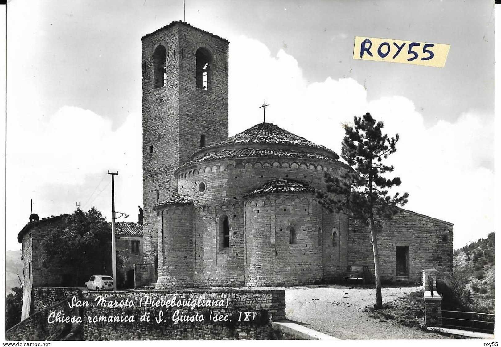 Marche-macerata-san Maroto Frazione Di Pievebovigliana Chiesa Romanica Di S.giusto Veduta Chiesa Anni 50 60 - Other & Unclassified