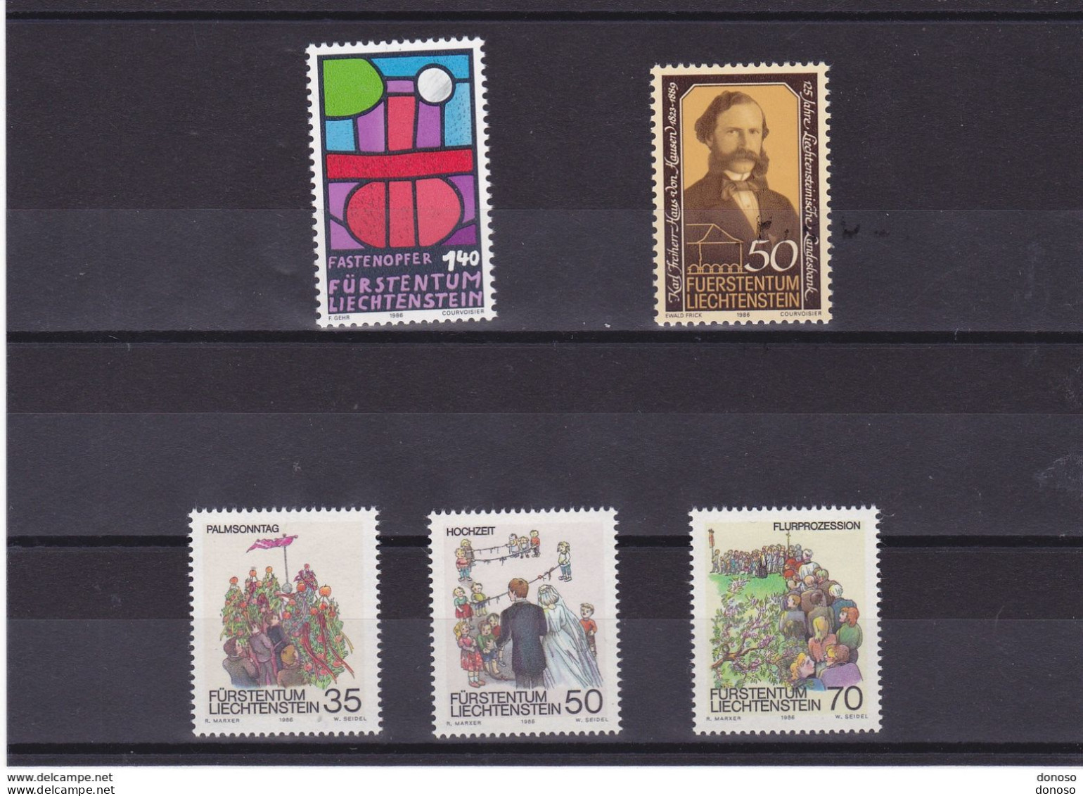 LIECHTENSTEIN 1986 Yvert 836 + 840-843 NEUF** MNH Cote : 6,05 Euros - Unused Stamps