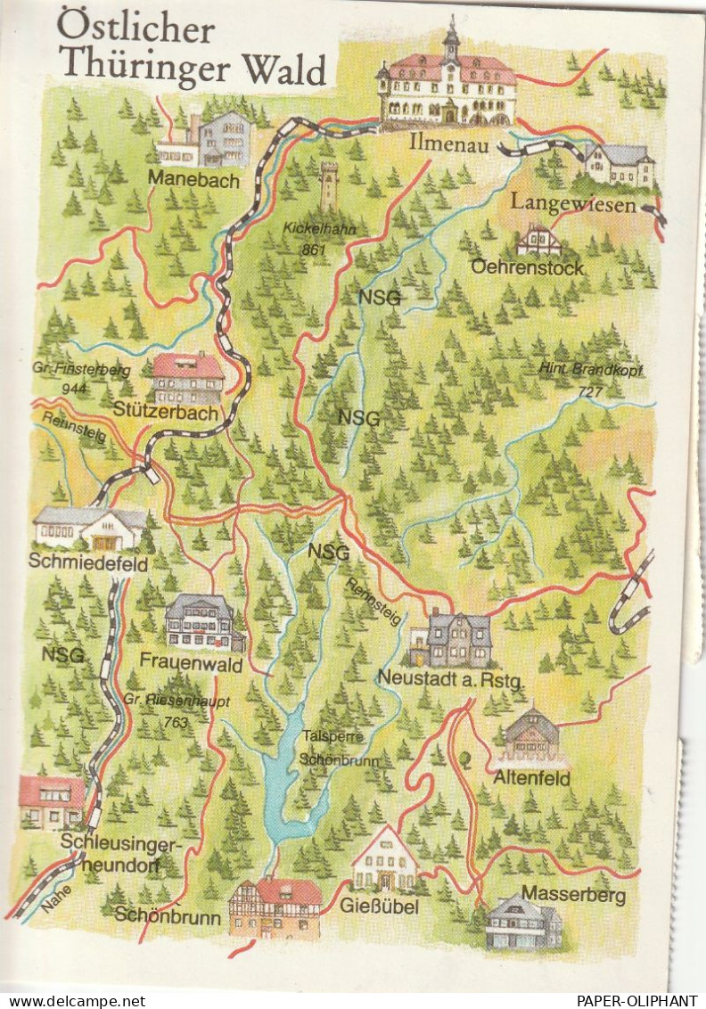 LANDKARTE / MAP,  ÖSTLICHER THÜRINGER WALD - Landkarten