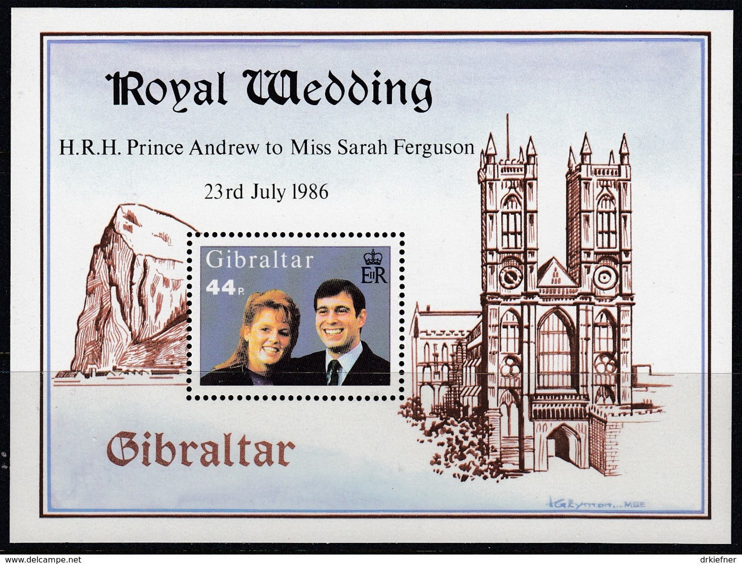 GIBRALTAR  Block 10, Postfrisch **, Hochzeit Von Prinz Andrew Und Sarah Ferguson 1986 - Gibraltar