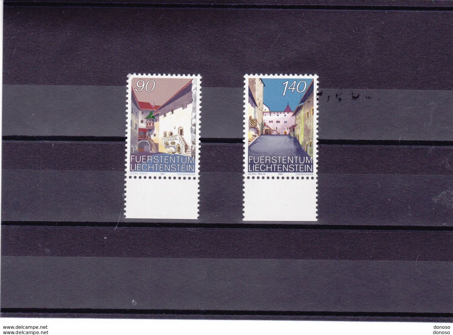 LIECHTENSTEIN 1987 CHÂTEAU DE VADUZ Yvert 857-858, Michel 919-920 NEUF** MNH Cote Yv 3,25 Euros - Unused Stamps