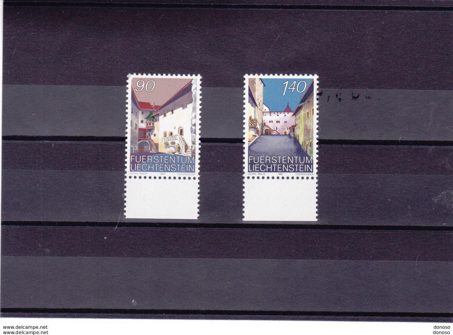 LIECHTENSTEIN 1987 CHÂTEAU DE VADUZ Yvert 857-858, Michel 919-920 NEUF** MNH Cote Yv 3,25 Euros - Neufs