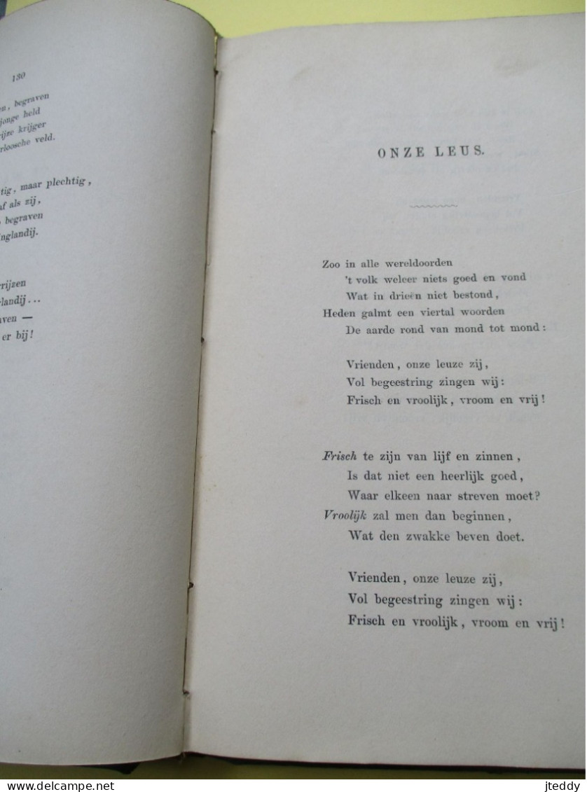 Oud origineel boek 1868   in groen harde kaft  LIEDEREN  VAN  FRANS DE  CORT