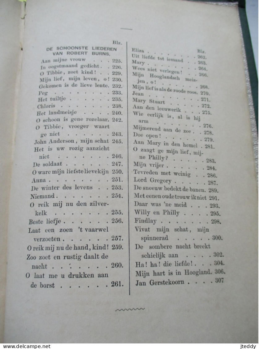 Oud origineel boek 1868   in groen harde kaft  LIEDEREN  VAN  FRANS DE  CORT