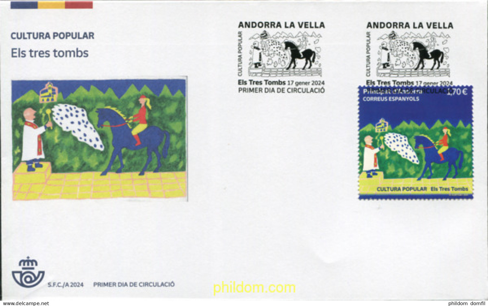 726362 MNH ANDORRA. Admón Española 2024 CULTURA POPULAR. ELS TRES TOMBS - Ungebraucht