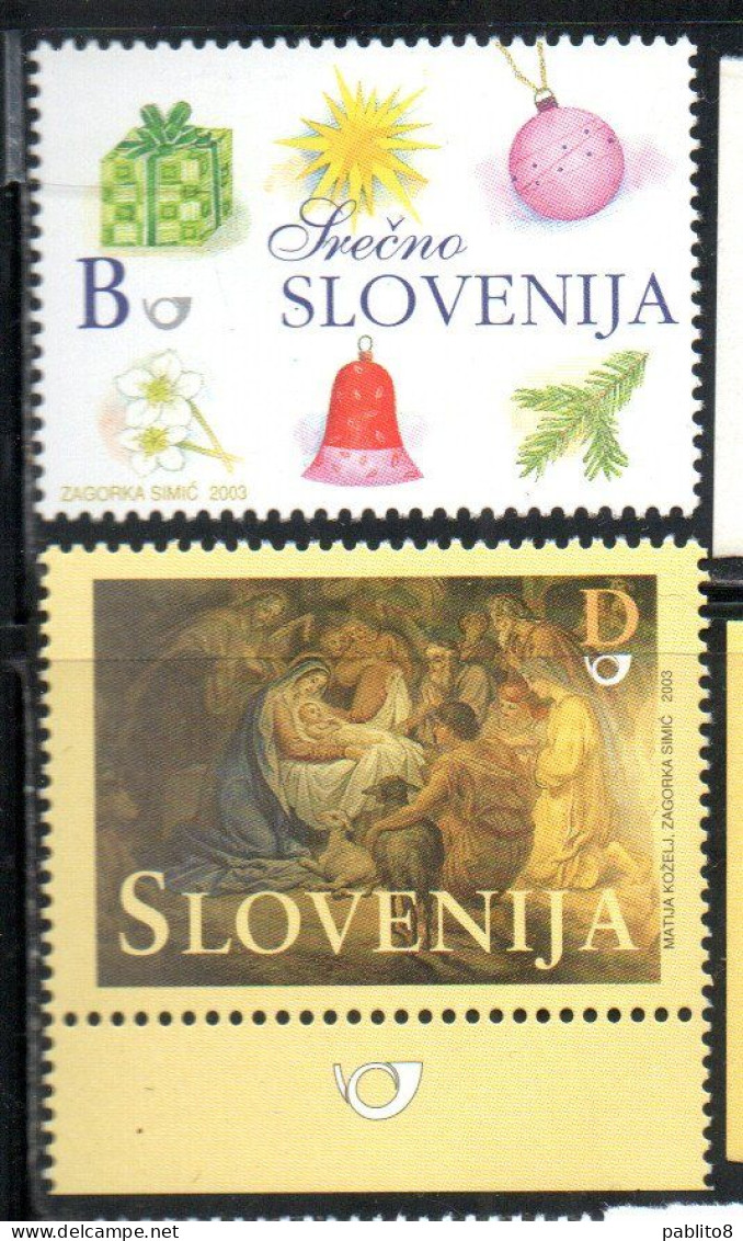 SLOVENIA SLOVENIJA SLOVENIE SLOWENIEN 2003 CHRISTMAS NATALE NOEL WEIHNACHTEN NAVIDAD COMPLETE SET SERIE COMPLETA MNH - Eslovenia