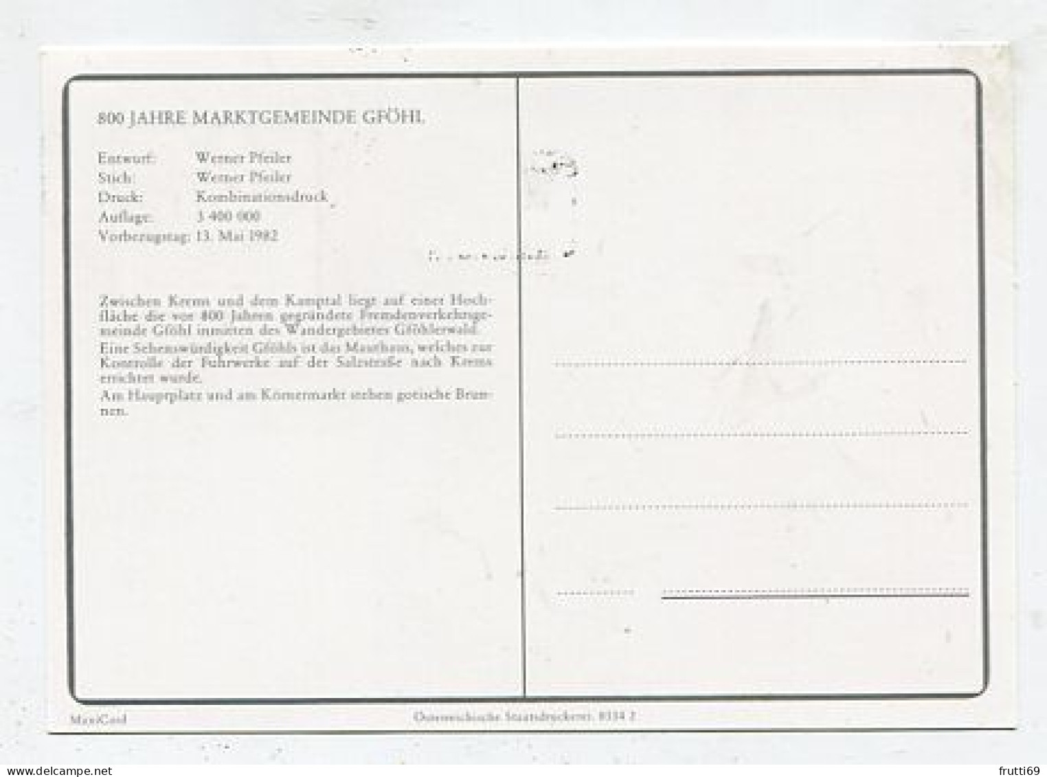 MC 213294 AUSTRIA - 800 Jahre Marktgemeinde Gföhl - Cartes-Maximum (CM)