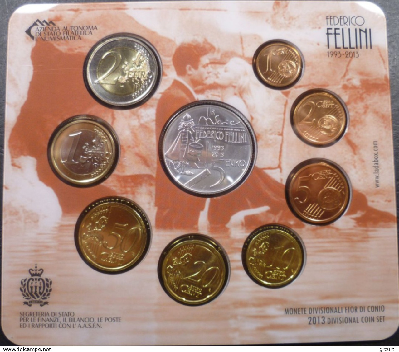 San Marino - 2013 - Serie Zecca - Con 5 € Argento "Federico Fellini" - San Marino