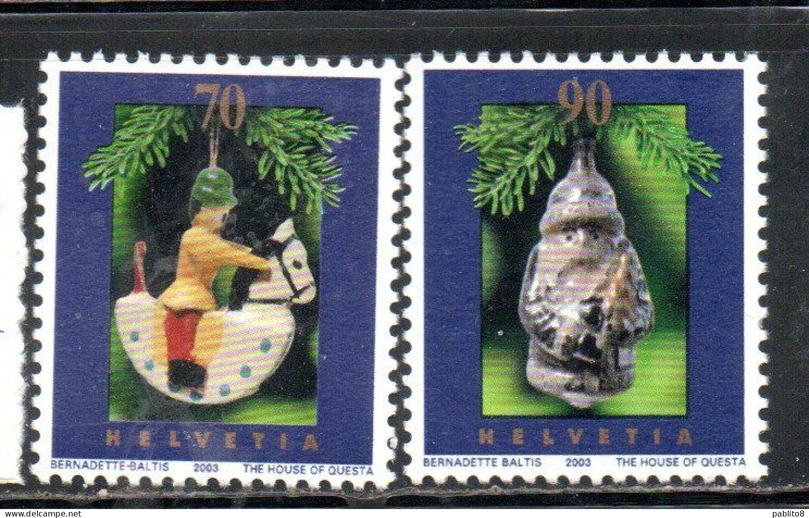 SWITZERLAND SUISSE SCHWEIZ SVIZZERA HELVETIA 2003 CHRISTMAS WRAPPING NATALE NOEL WEIHNACHTEN NAVIDAD COMPLETE SET MNH - Unused Stamps