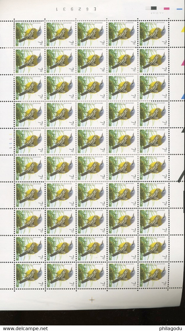 7-F Bergeronnette.  Feuille. Blad  Pl 1 - 1985-.. Vögel (Buzin)