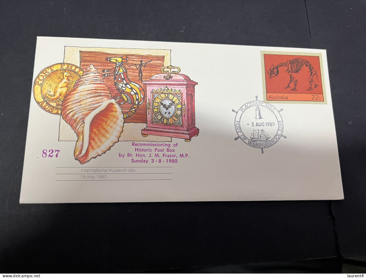 17-4-2024 (2 X 19) Australia - 1980 - Seashell Cover - With Lighthouse Postmark - Primo Giorno D'emissione (FDC)